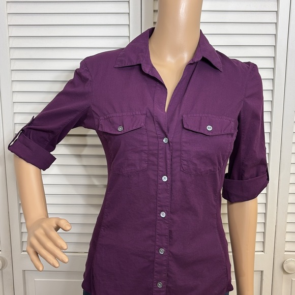 NWT James Perse Three-Quarter Sleeve Button-Up Shirt Small - Picture 4 of 13